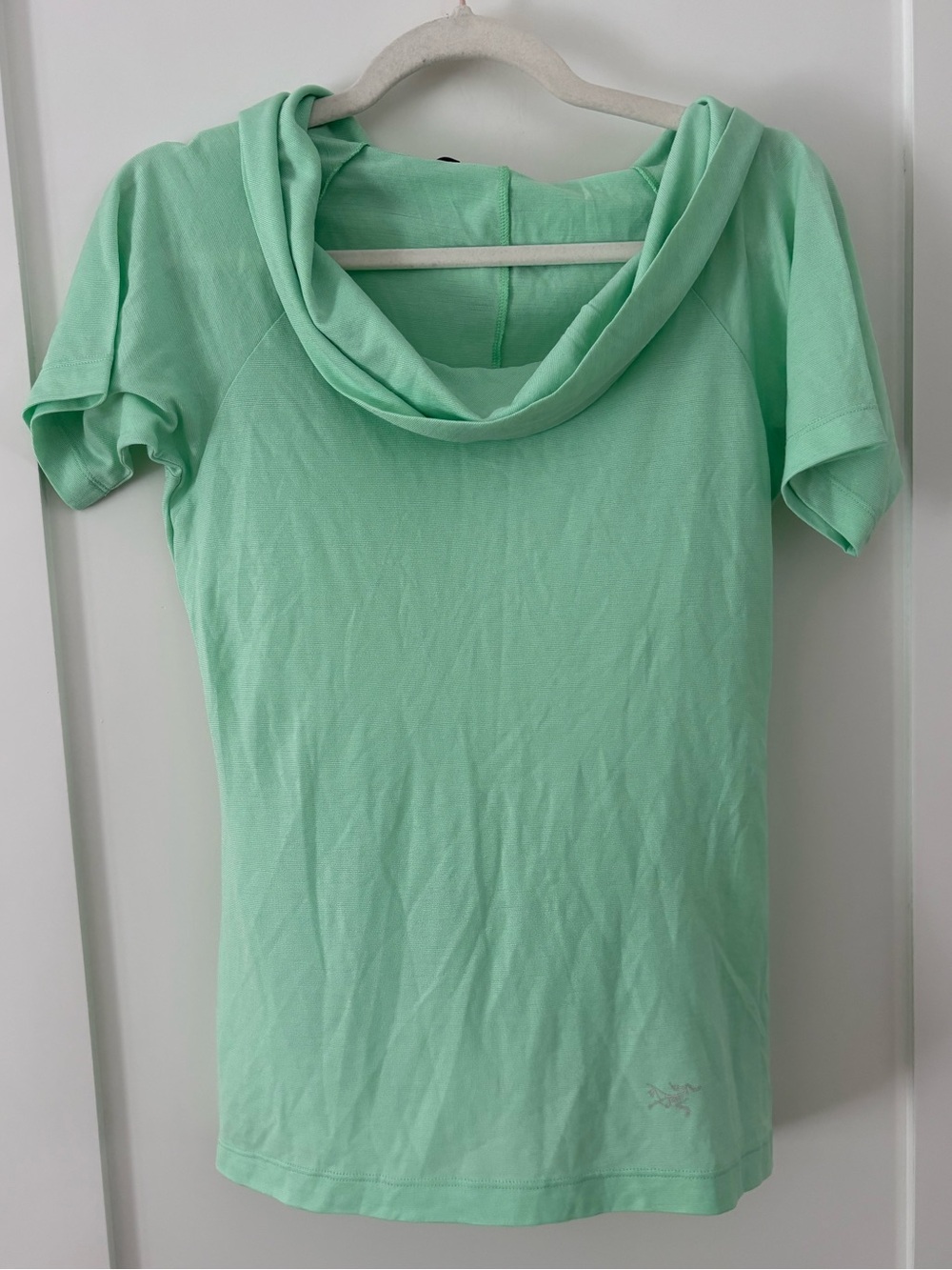Arc’teryx Wool Blend Short Sleeve cowl neck shirt light green size Small